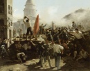 Nas barricadas na Rue Soufflot, Paris, 25 de junho de 1848 - Horace Vernet