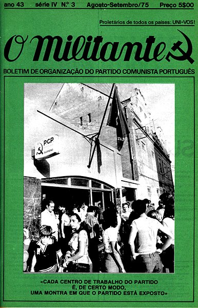 Capa do Boletim O Militante de Ago/Set de 1975