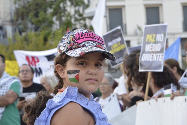 "For Peace in the Middle East! For the rights of the Palestinian people"