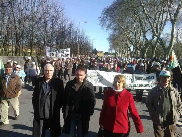 Manifestação de agricultores em defesa da produção nacional
