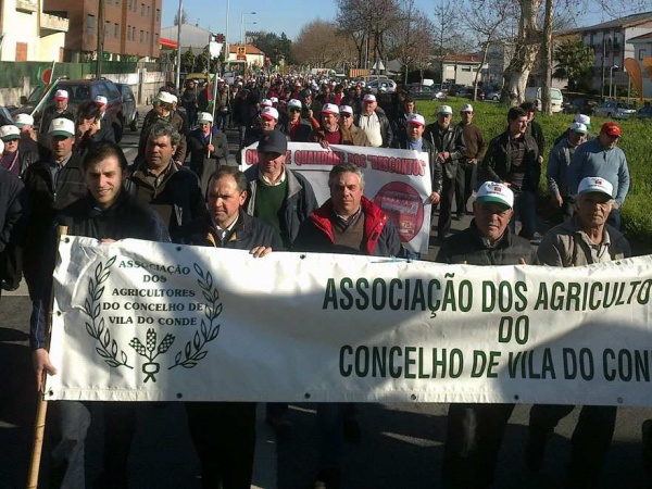 Manifestação de agricultores em defesa da produção nacional